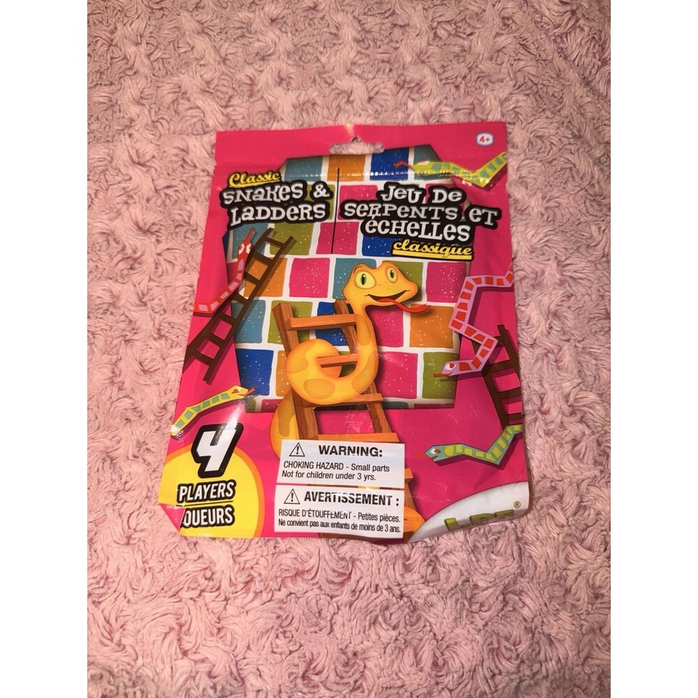 LPF Travel Games Classic Snakes & Ladders Portable Travel 4 Players Color Fun